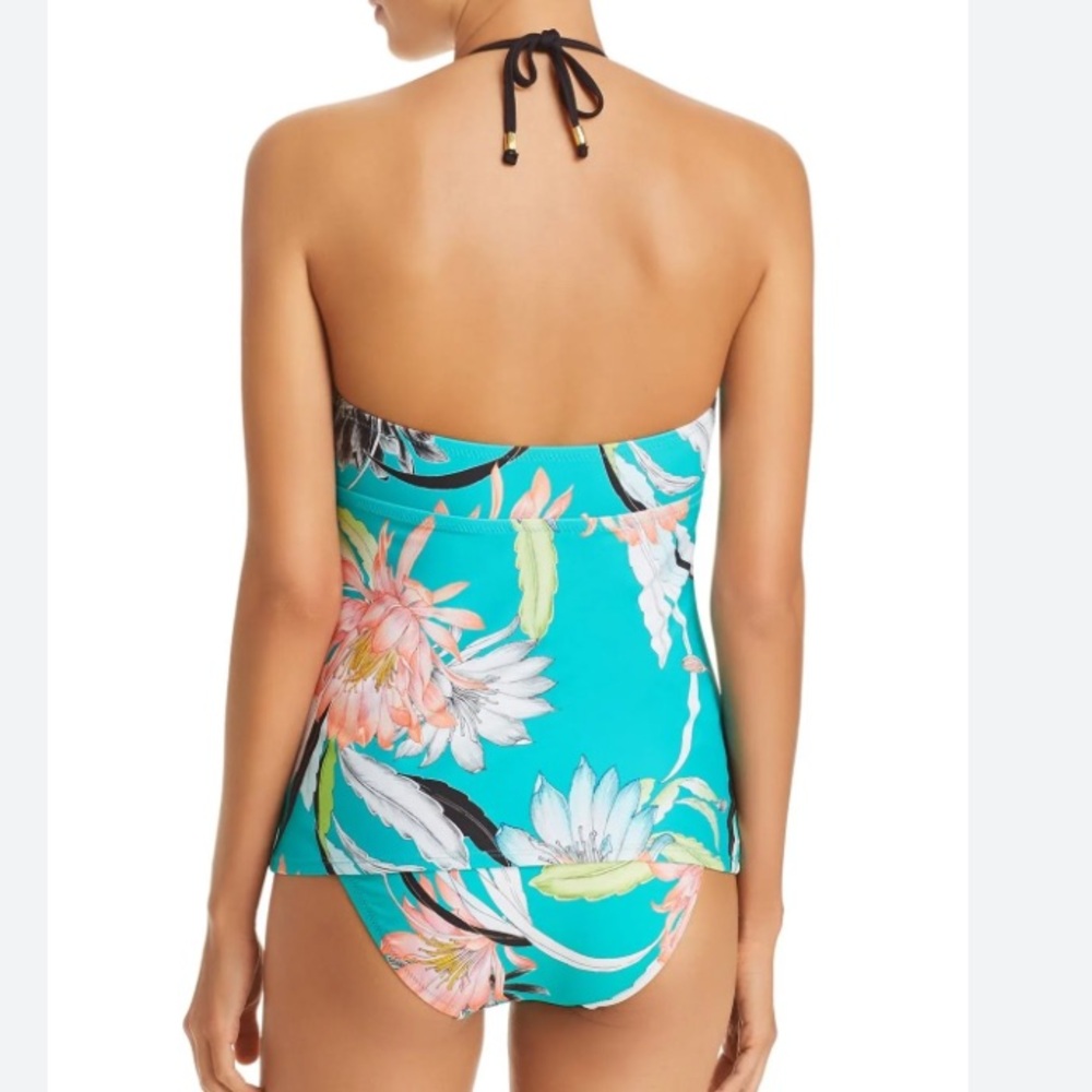 Trina Turk- SMALL-Shangri La Floral Tankini Top Tropical Teal - Picture 9 of 10
